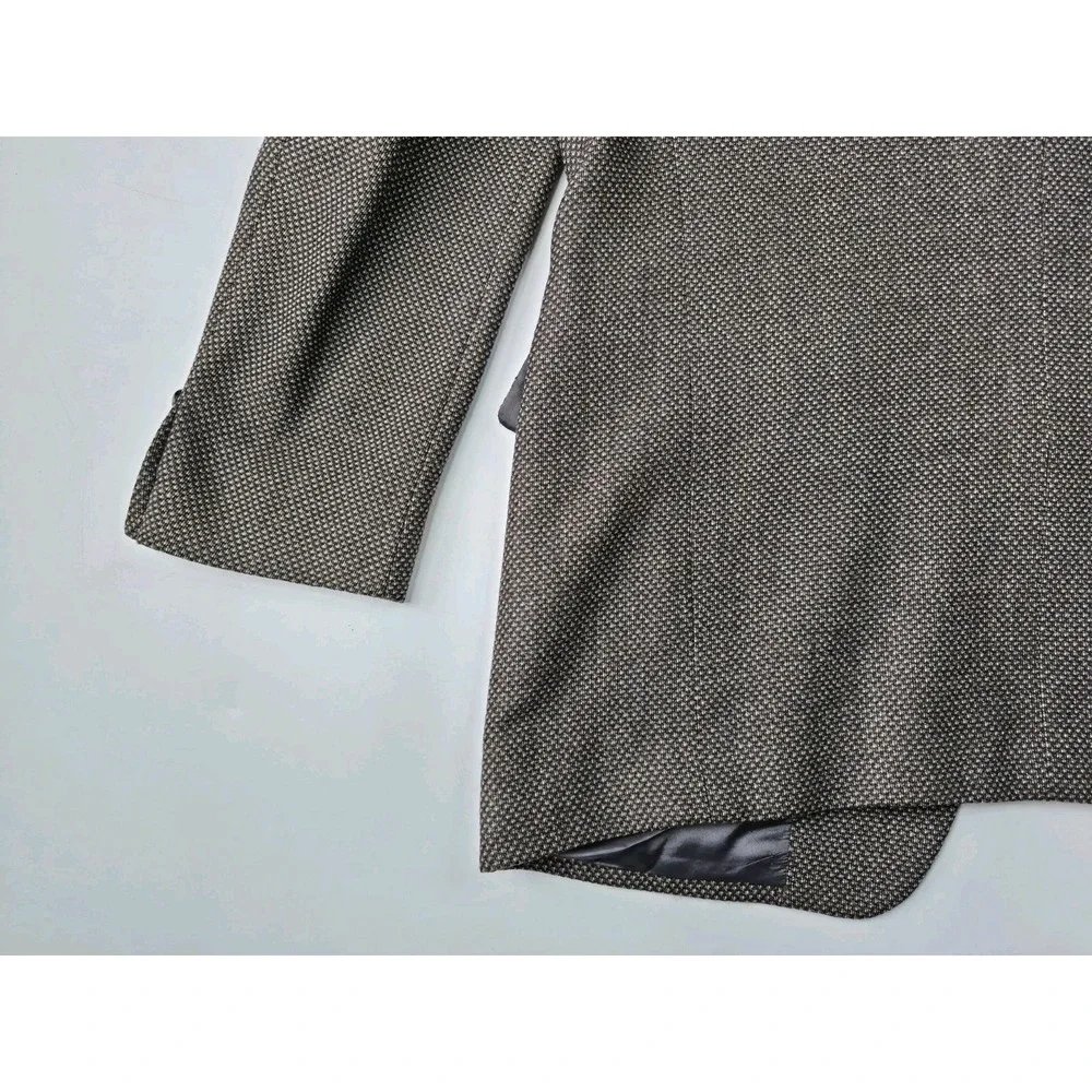 Joseph Abboud Mens Wool Sports Coat 43L Brown Gray USA 3 Button Blazer H701